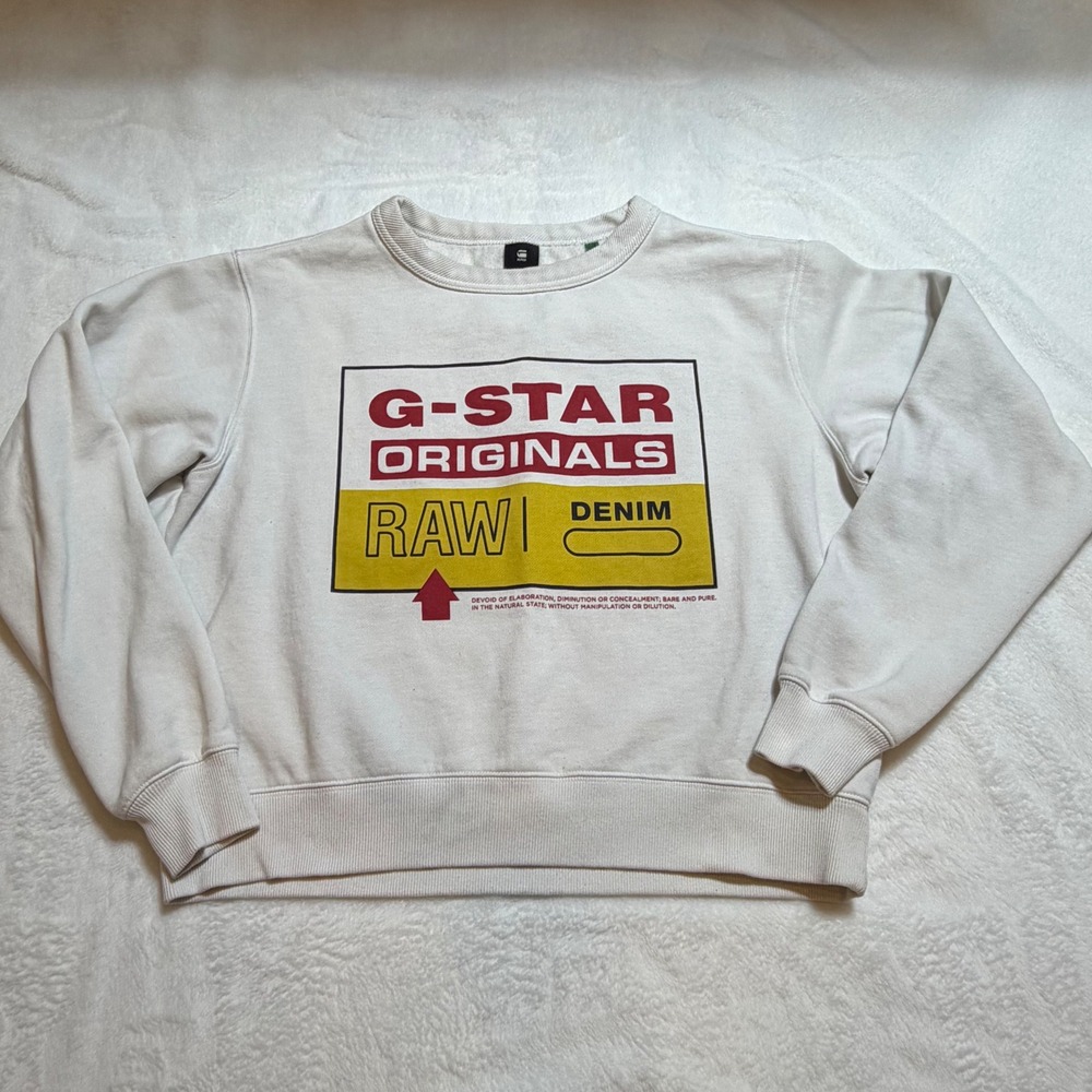 G-Star RAW Graphic Crewneck Sweatshirt G-Star Originals Raw Denim Chest Print L